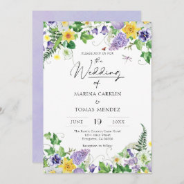 Invitación Elegante Boda Boho Wildflower