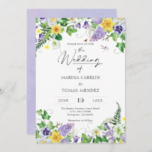 Invitación Elegante Boda Boho Wildflower