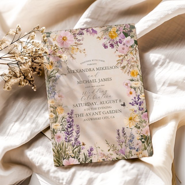 Invitación Elegante Boda Boho Wildflower (Subido por el creador)