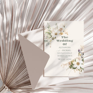 Invitación Elegante Boda Boho Wildflower