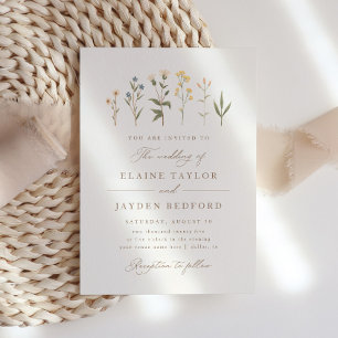 Invitación Elegante Boda Boho Wildflower