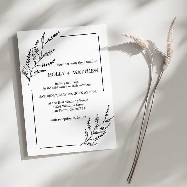 Invitación Elegante Boda Botánica Chic de Lavanda Simple (Subido por el creador)
