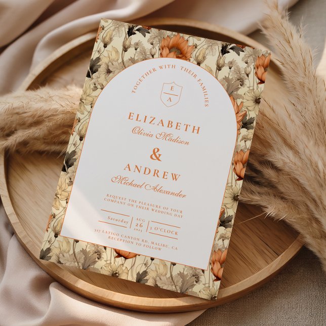 Invitación Elegante Boda Botánica de Otoño (Subido por el creador)