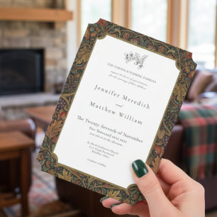 Invitación Elegante Boda Botánica de Otoño Vintage