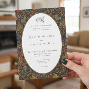 Invitación Elegante Boda Botánica de Otoño Vintage