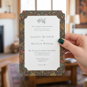 Invitación Elegante Boda Botánica de Otoño Vintage