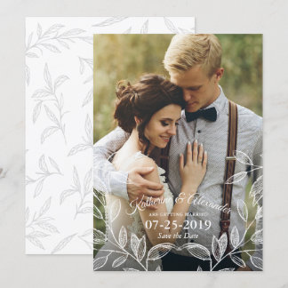 Invitación Elegante Boda Botánica Guardar la Fecha