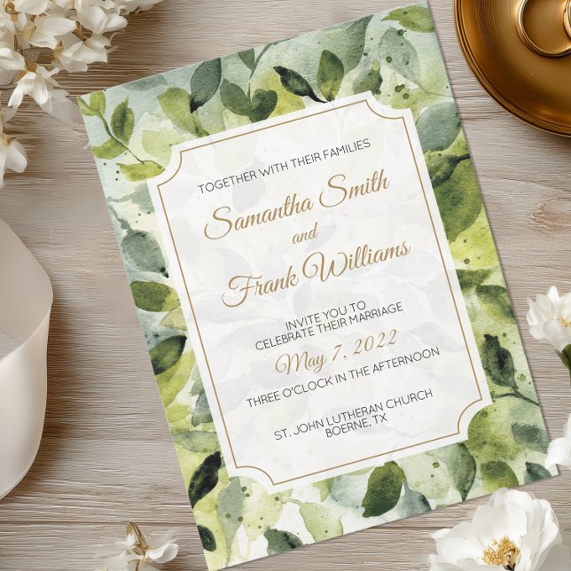 Invitación Elegante Boda botánico (Watercolor Botanical Wedding Invitation)