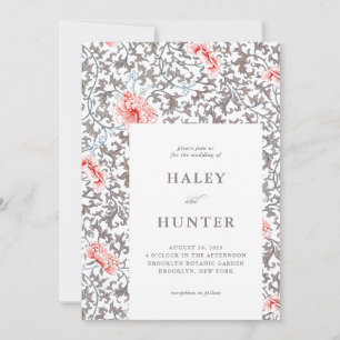Invitación Elegante Boda botánico clásico de época