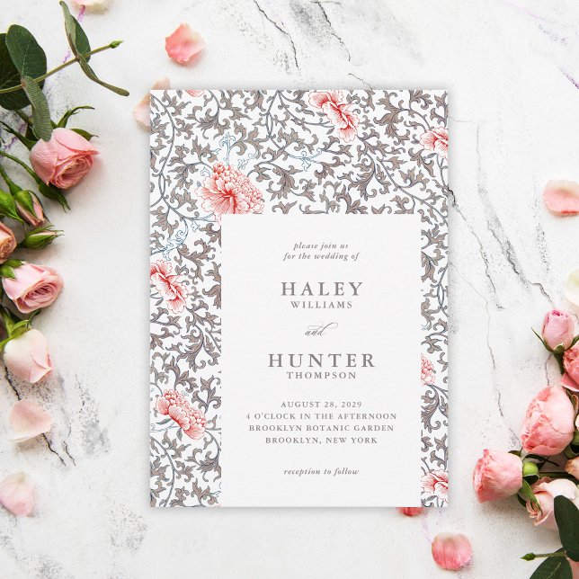 Invitación Elegante Boda botánico clásico de época (Subido por el creador)