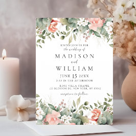Invitación Elegante Boda botánico de arcilla floral