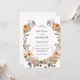 Invitación Elegante Boda botánico de Boho Country Wildflowers