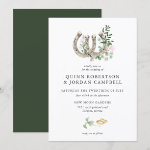 Invitación Elegante Boda botánico de Clover Horseshoes