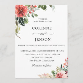 Invitación Elegante Boda botánico de Coral