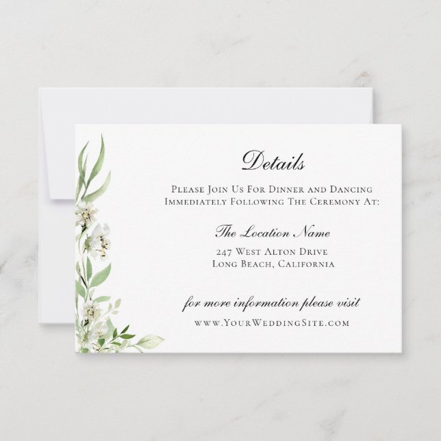 Invitación Elegante Boda botánico de Flor silvestre (Anverso)