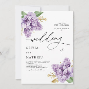 Invitación Elegante Boda botánico de Lavanda