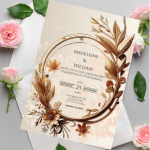 Invitación Elegante Boda Botánico de Lujo