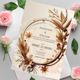 Invitación Elegante Boda Botánico de Lujo