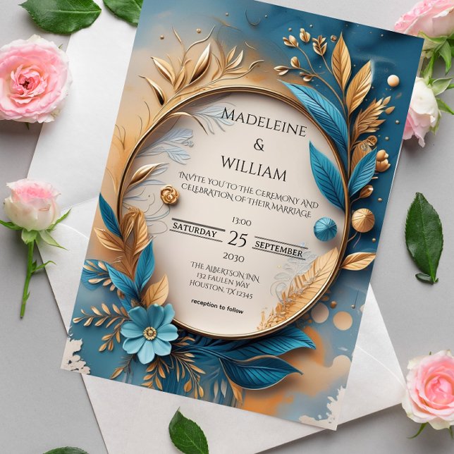 Invitación Elegante Boda Botánico De Lujo (Subido por el creador)