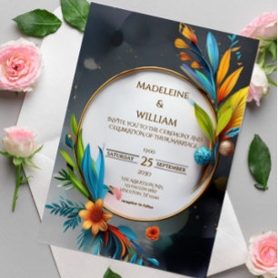 Invitación Elegante Boda Botánico De Lujo