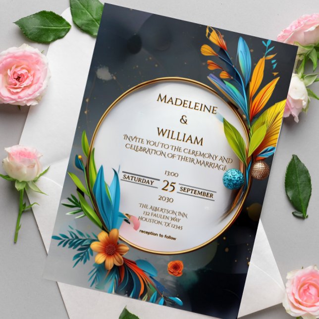 Invitación Elegante Boda Botánico De Lujo (Subido por el creador)