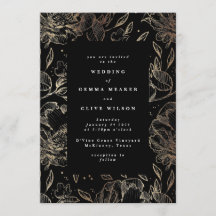 Elegante Boda botánico dibujado a mano