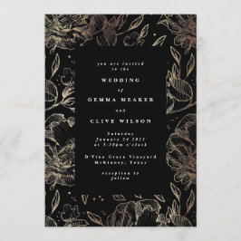 Invitación Elegante Boda botánico dibujado a mano