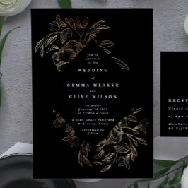 Invitación Elegante Boda botánico dibujado a mano