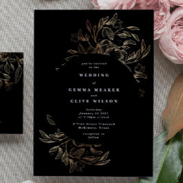 Invitación Elegante Boda botánico dibujado a mano
