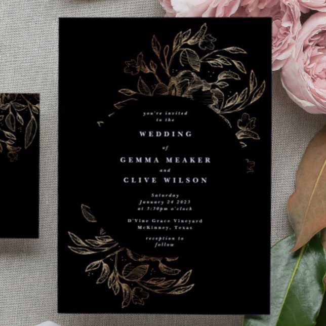 Invitación Elegante Boda botánico dibujado a mano (Subido por el creador)