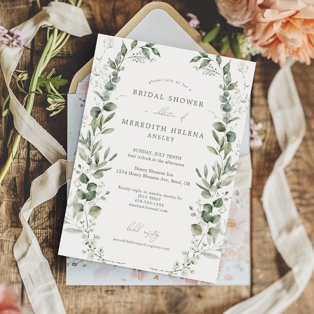 Invitación Elegante Boda botánico ducha de novia (Subido por el creador)