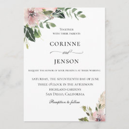 Invitación Elegante Boda botánico Dusty Mauve