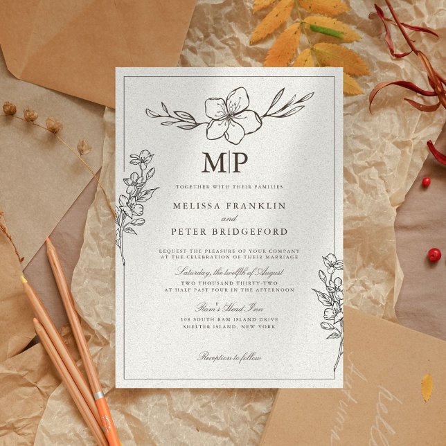 Invitación Elegante Boda Botánico Floral (Subido por el creador)