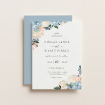 Elegante Boda botánico floral azul claro