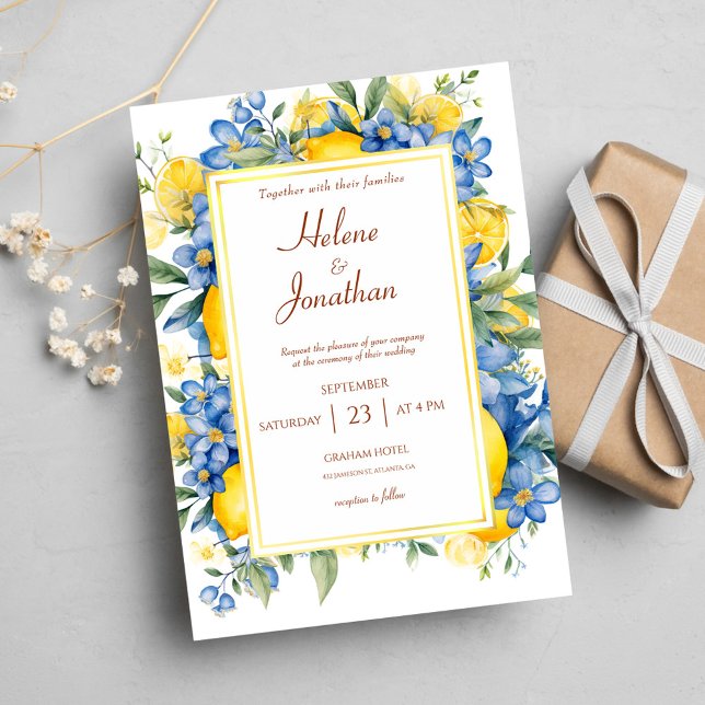 Invitación Elegante Boda Botánico-Floral Moderno (Elegant Modern Botanical Floral Wedding Invitation)