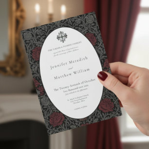 Invitación Elegante Boda Botánico Gótico Moody Vintage