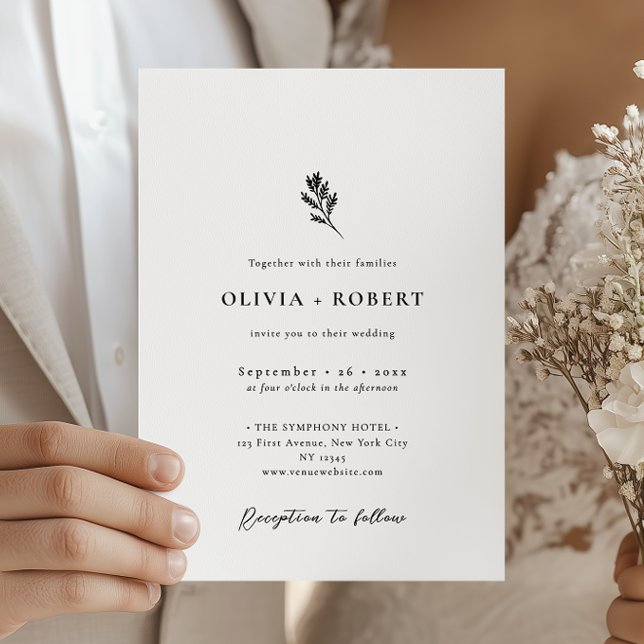 Invitación Elegante Boda botánico Minimalista (Subido por el creador)