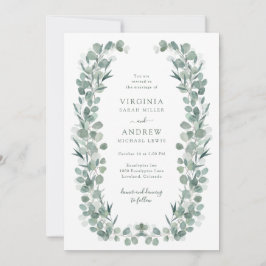 Invitación Elegante Boda Botánico Rústico Eucalipto