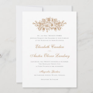 Invitación Elegante Boda Botánico Vintage