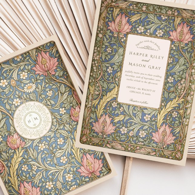Invitación Elegante Boda botánico William Morris (Subido por el creador)