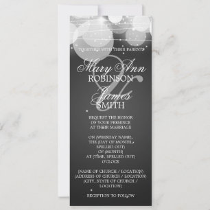 Invitación Elegante Boda Brillo y Sparkle Negro