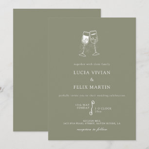 Invitación Elegante Boda Campeón Verde Masaje