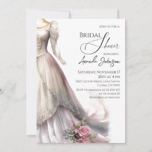 Invitación Elegante Boda caprichoso Vestido Bridal Shower