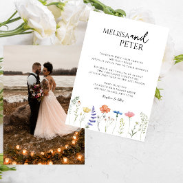 Invitación Elegante Boda Casual de la foto de Boho Wildflower