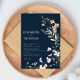 Invitación Elegante Boda Casual de la foto de Boho Wildflower