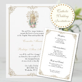 Invitación Elegante boda católica de María y Jesús