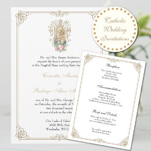 Invitación Elegante boda católica de María y Jesús