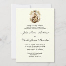 Invitación Elegante Boda Católico Clásico Monte Carmel