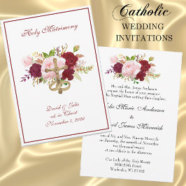Invitación Elegante Boda católico floral