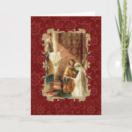 Invitación Elegante Boda católico Gold Burgundy